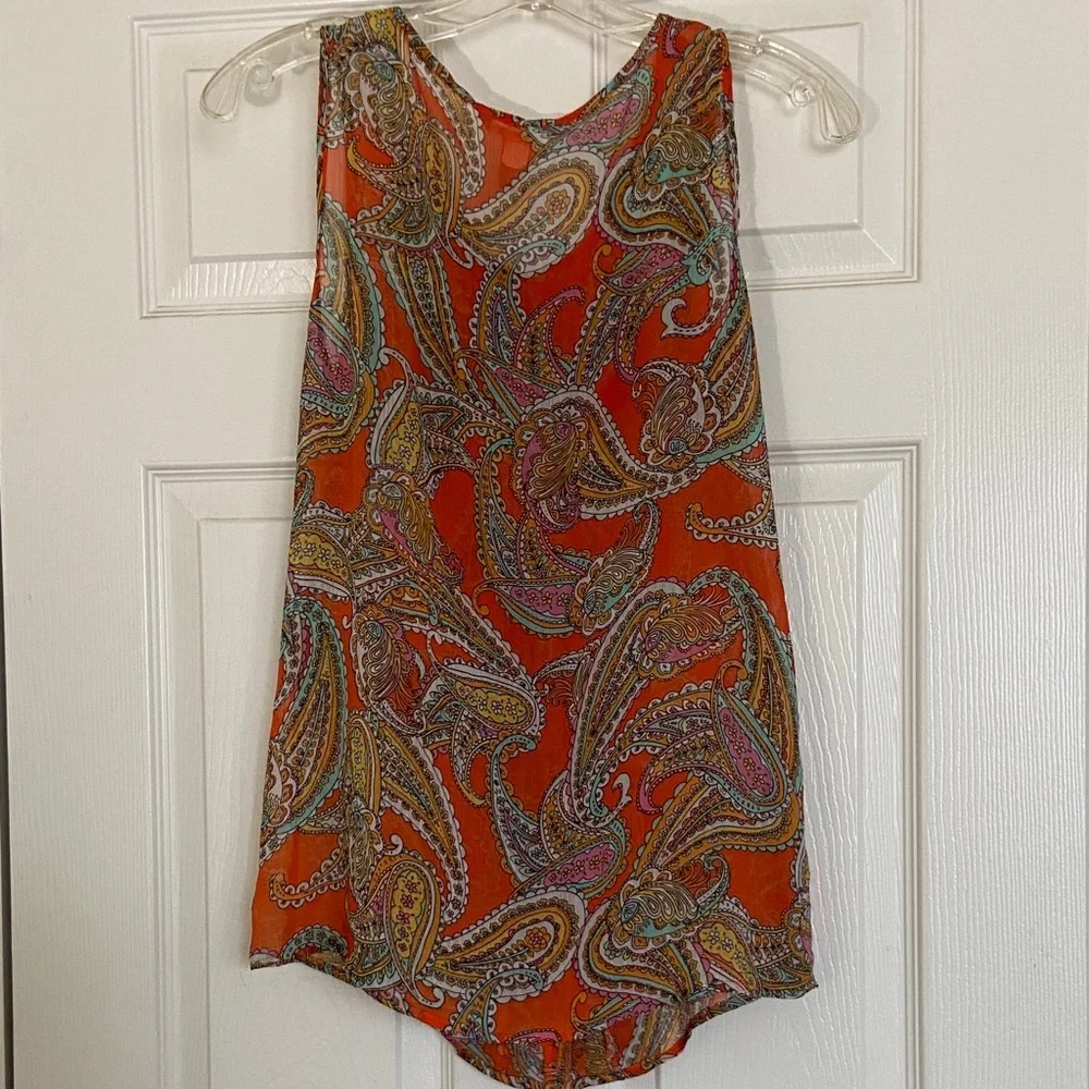 Banana Republic Orange Paisley Blouse - Picture 4 of 4